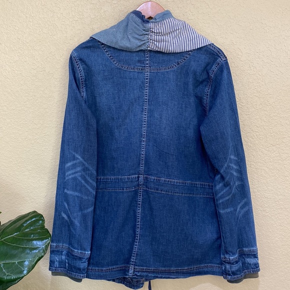 Anthro Quilted Jean Jacket L - Picture 7 of 9